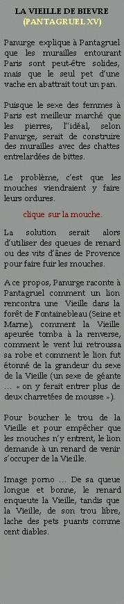 La Vieille de Bièvre - Pantagruel  XV - François Rabelais